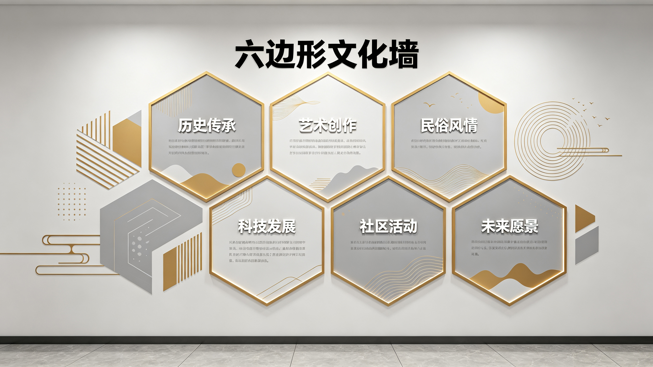 色达企业文化墙 | 六边形信息美学